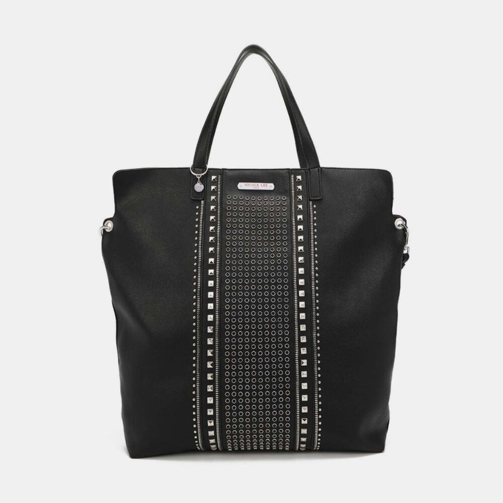 Nicole Lee USA Studded Large Tote Bag (BLACK)